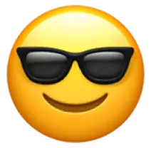 эмодзи с улыбкой и в очках