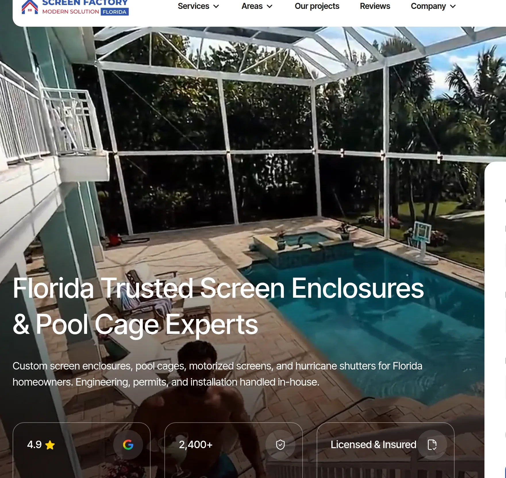 Сайт Screen Factory Florida — кейс Toimi